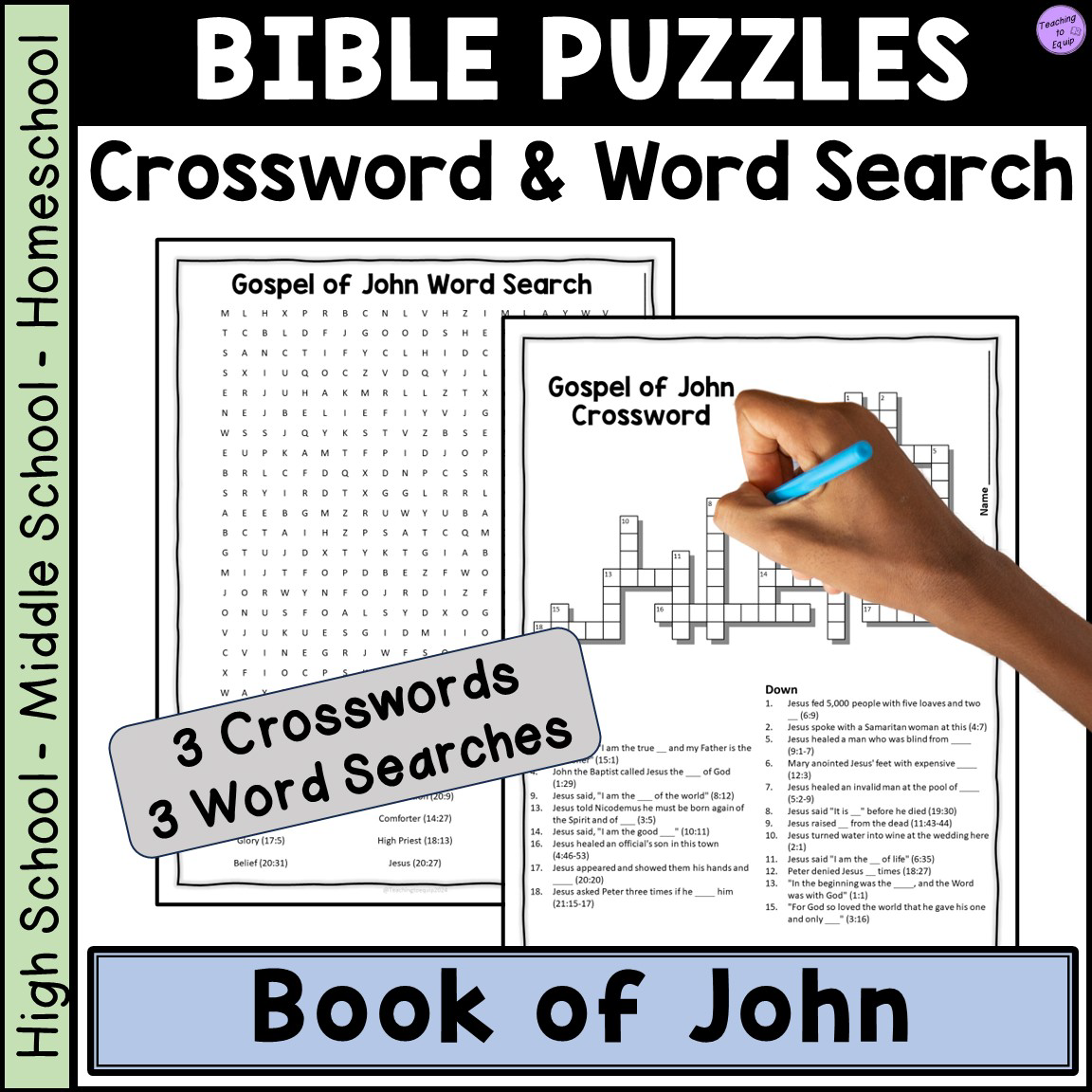 Bible Book Of Exodus Crossword Word Search Puzzle Activities Made By Teachers