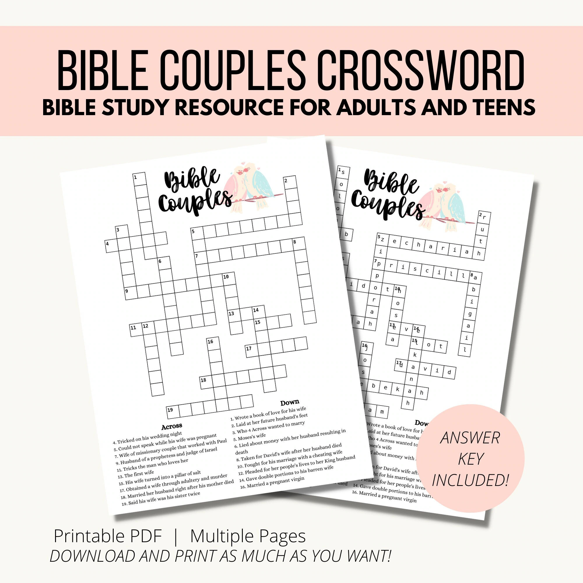 Free Christian Crossword Puzzles Printable