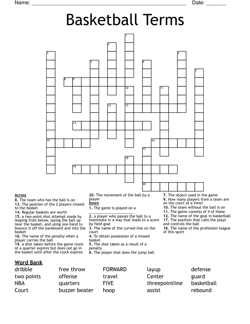 Board Games Crossword WordMint