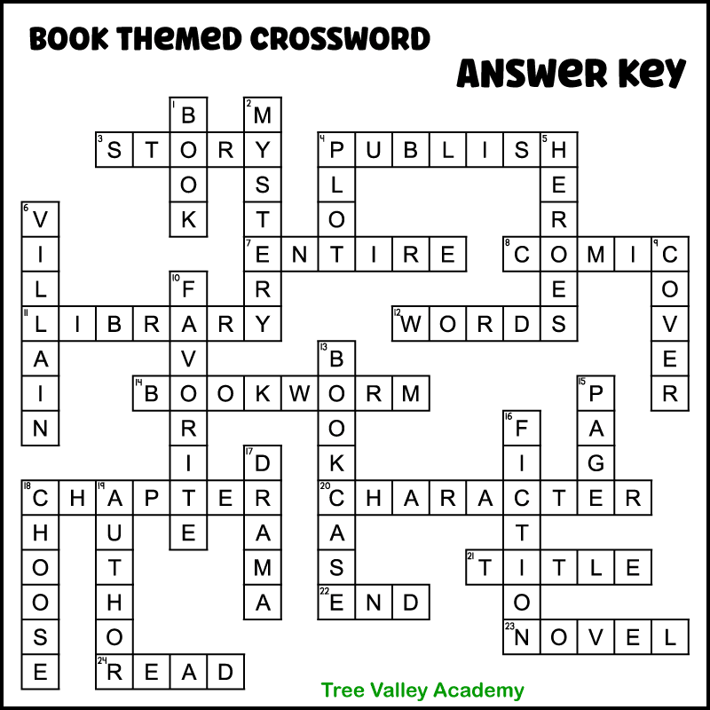 Book Crossword Puzzles