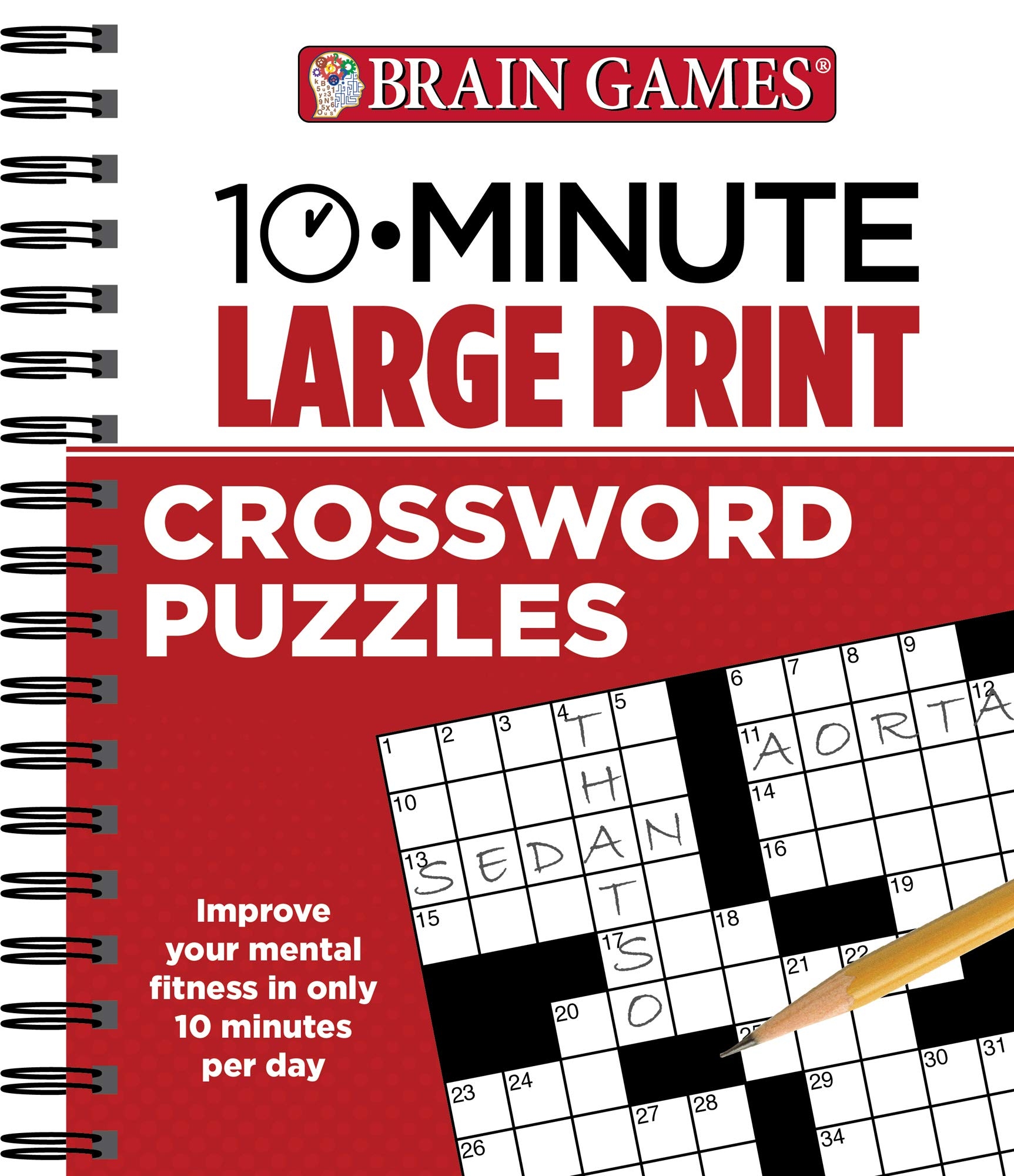 Brain Games 10 Minute Large Print Crossword Puzzles Volume 1 Publications International Ltd Brain Games 9781450887960 Amazon Books