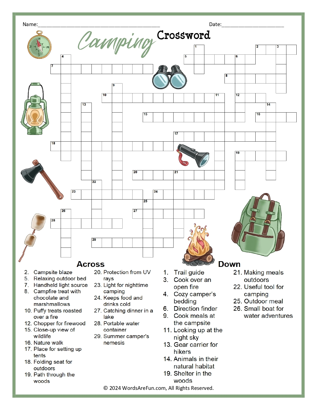 Crossword Puzzles Printable For Kids