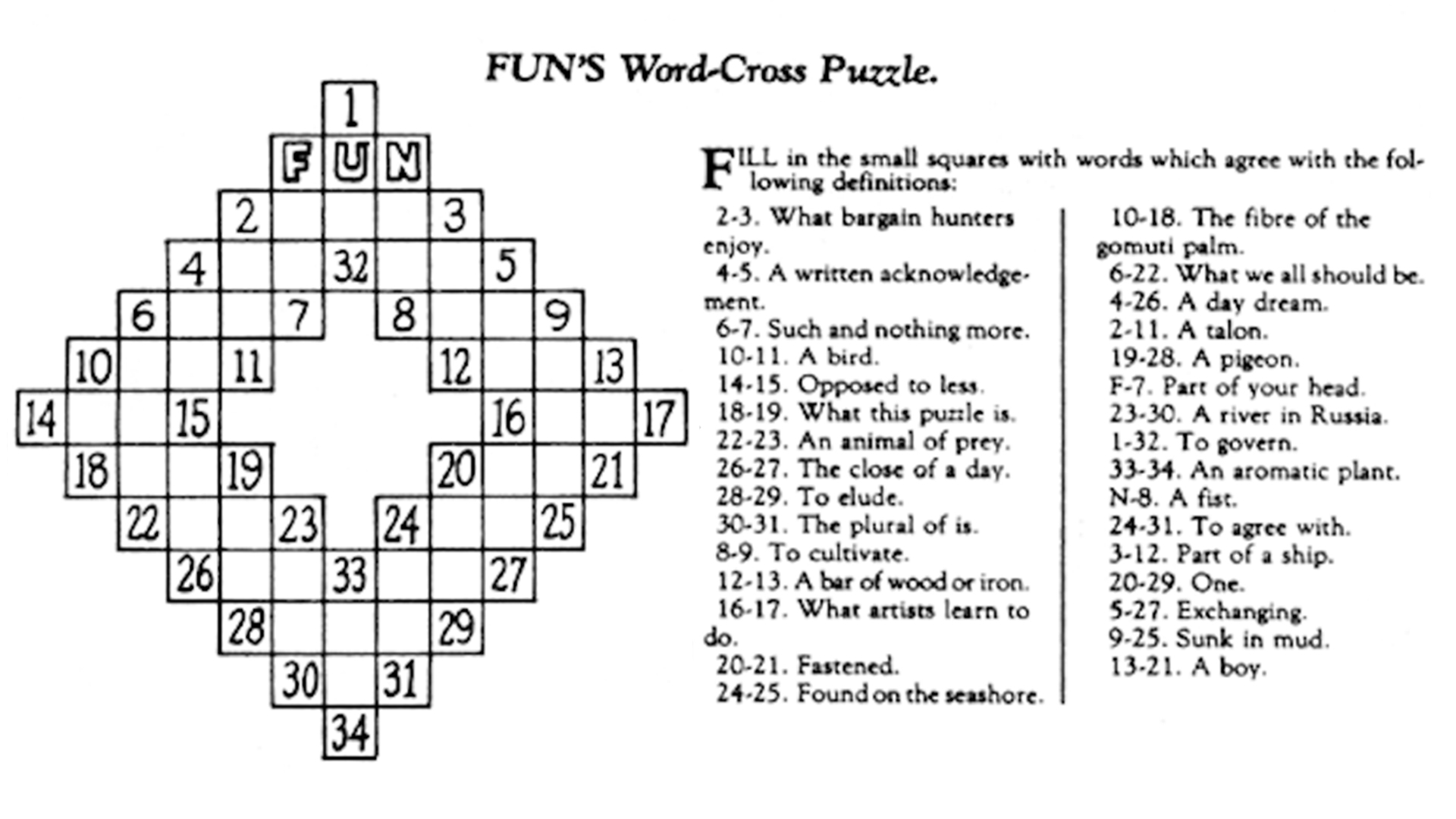 Can You Solve The World s First Crossword Puzzle 