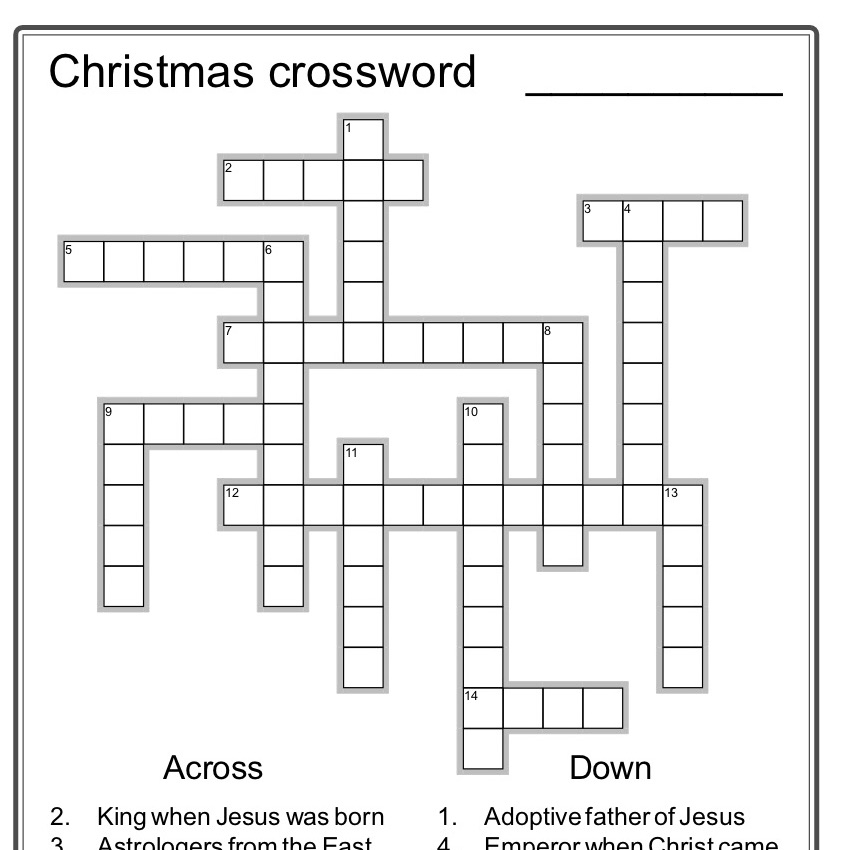 Christmas Crossword FamilyVoice Australia Library FamilyVoice Australia