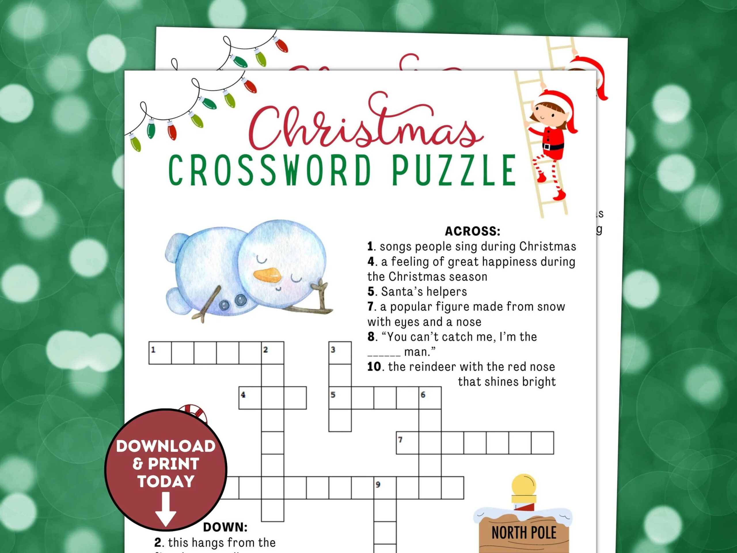 christmas crossword puzzle christmas game for kids holiday christmas crossword puzzle christmas game for kids holiday