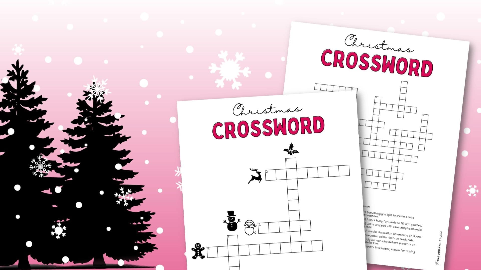 Christmas Crossword Puzzle Cute Free Printable SaturdayGift