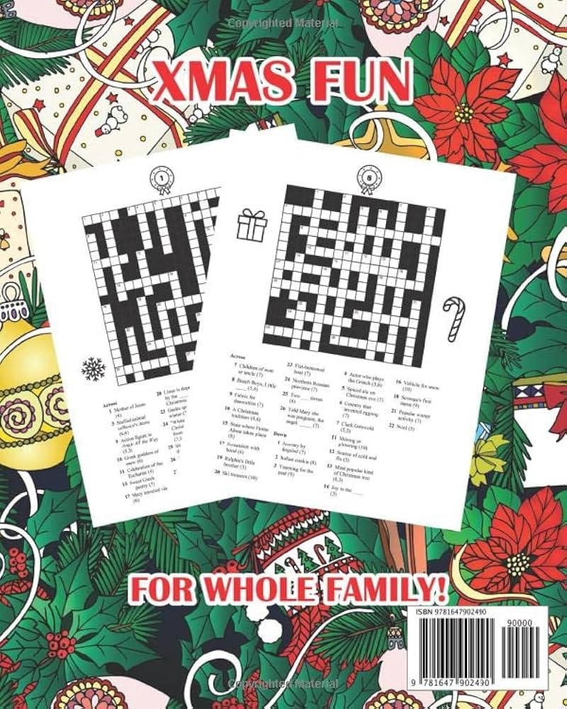 Christmas Crossword Puzzles Fun Holiday Themed Puzzle Book Dylanna Press 9781647902490 Amazon Books