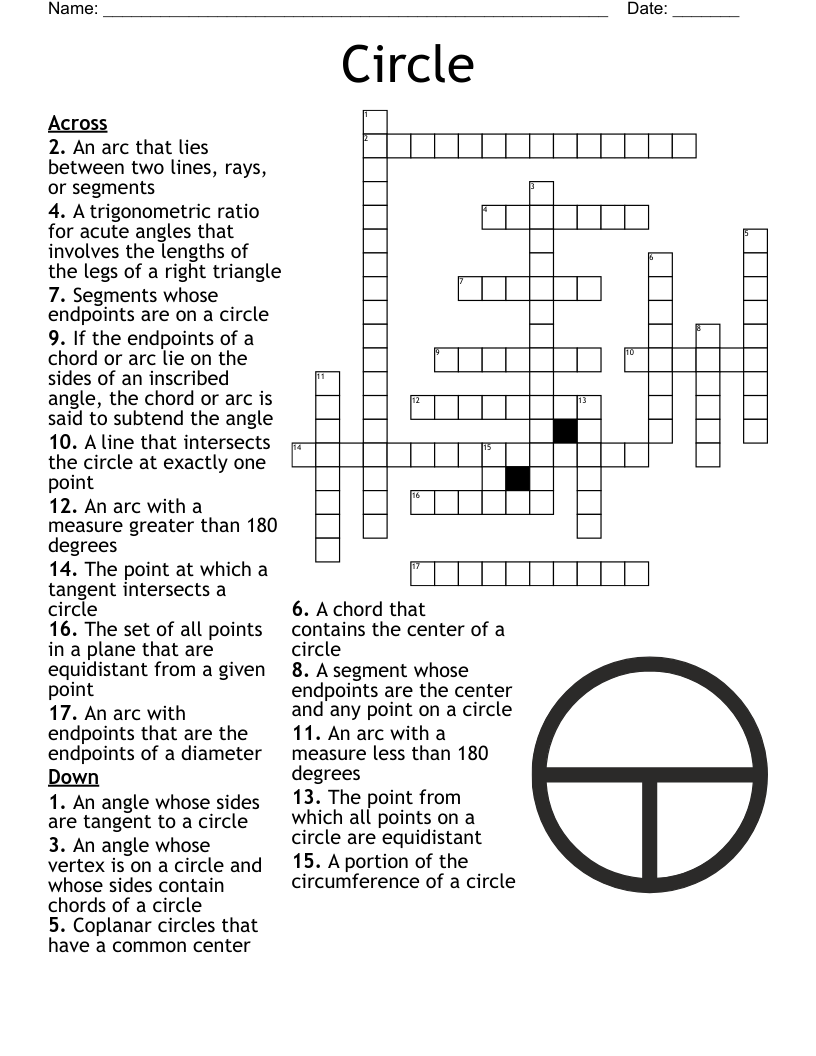 Circle Crossword Puzzle WordMint