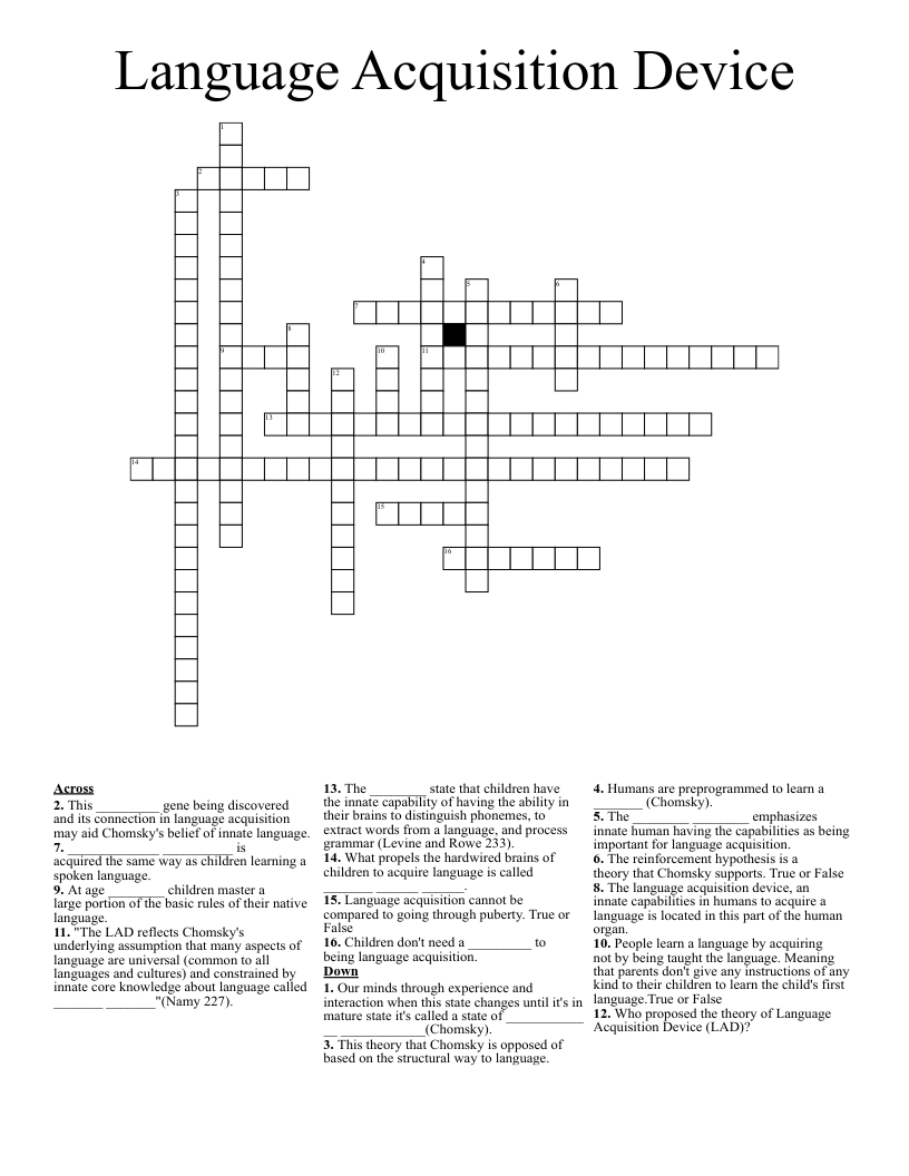 Classroom Instructions Crossword WordMint