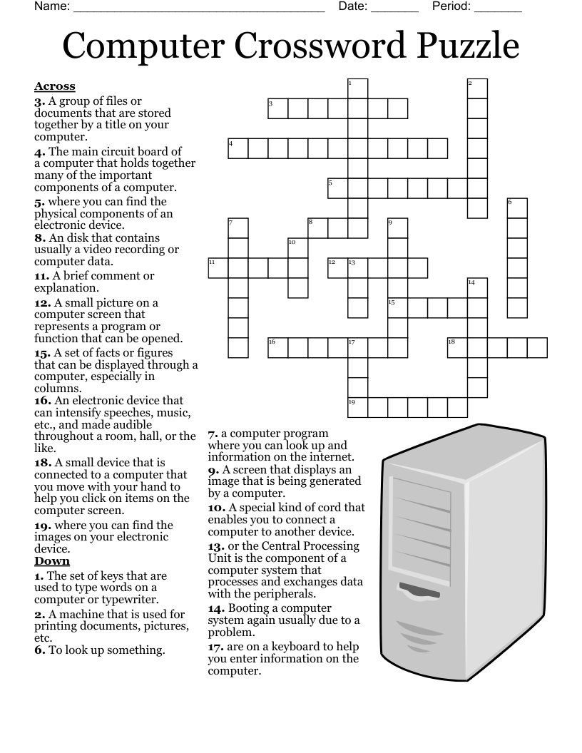 computer crossword puzzle wordmint