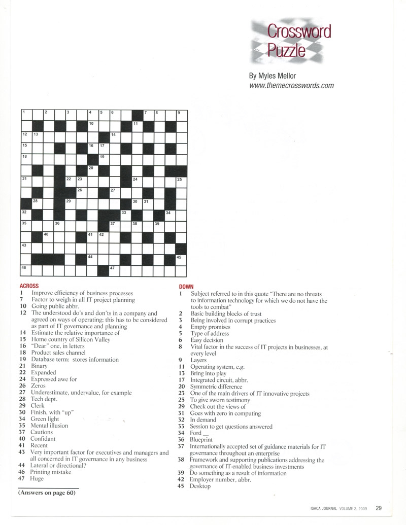 Computers IT Theme Crosswords