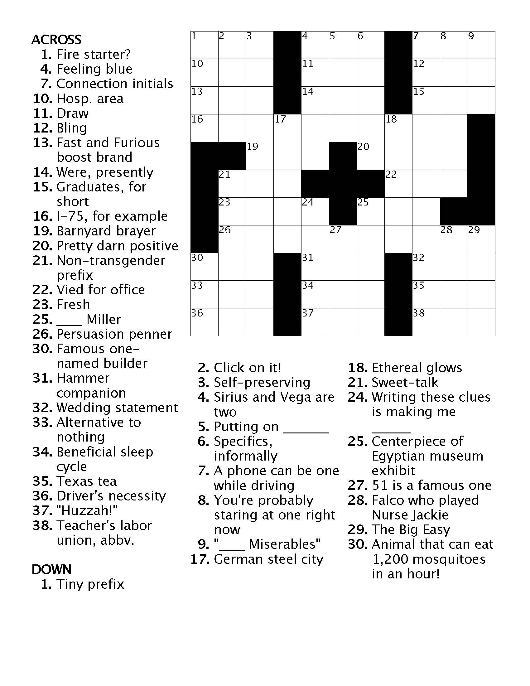 Crossword 2 Ann Arbor District Library