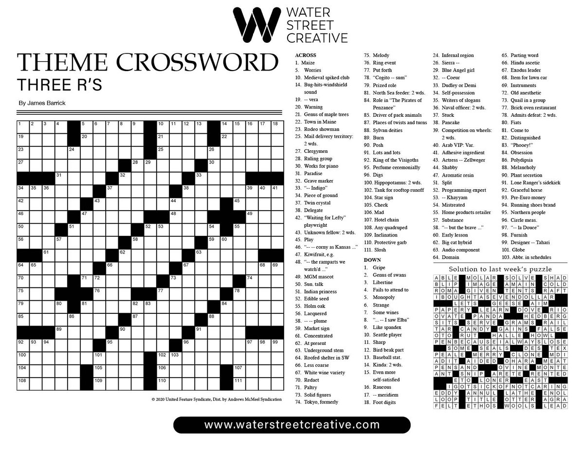 Crossword July 18 2024 Shepherd Express Worksheets Library