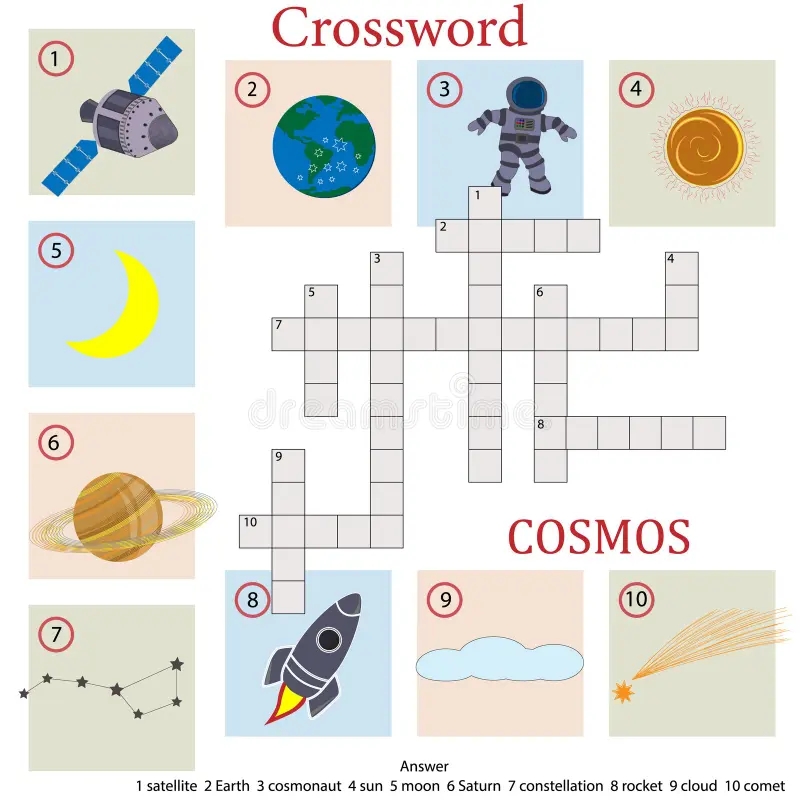 Crossword puzzle for kids the theme of the space Stock Vector Illustration Of Background Cartoon 166445976