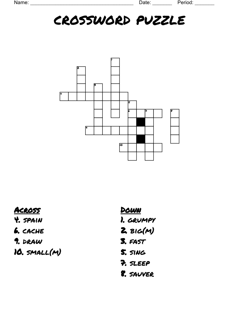 crossword puzzle wordmint