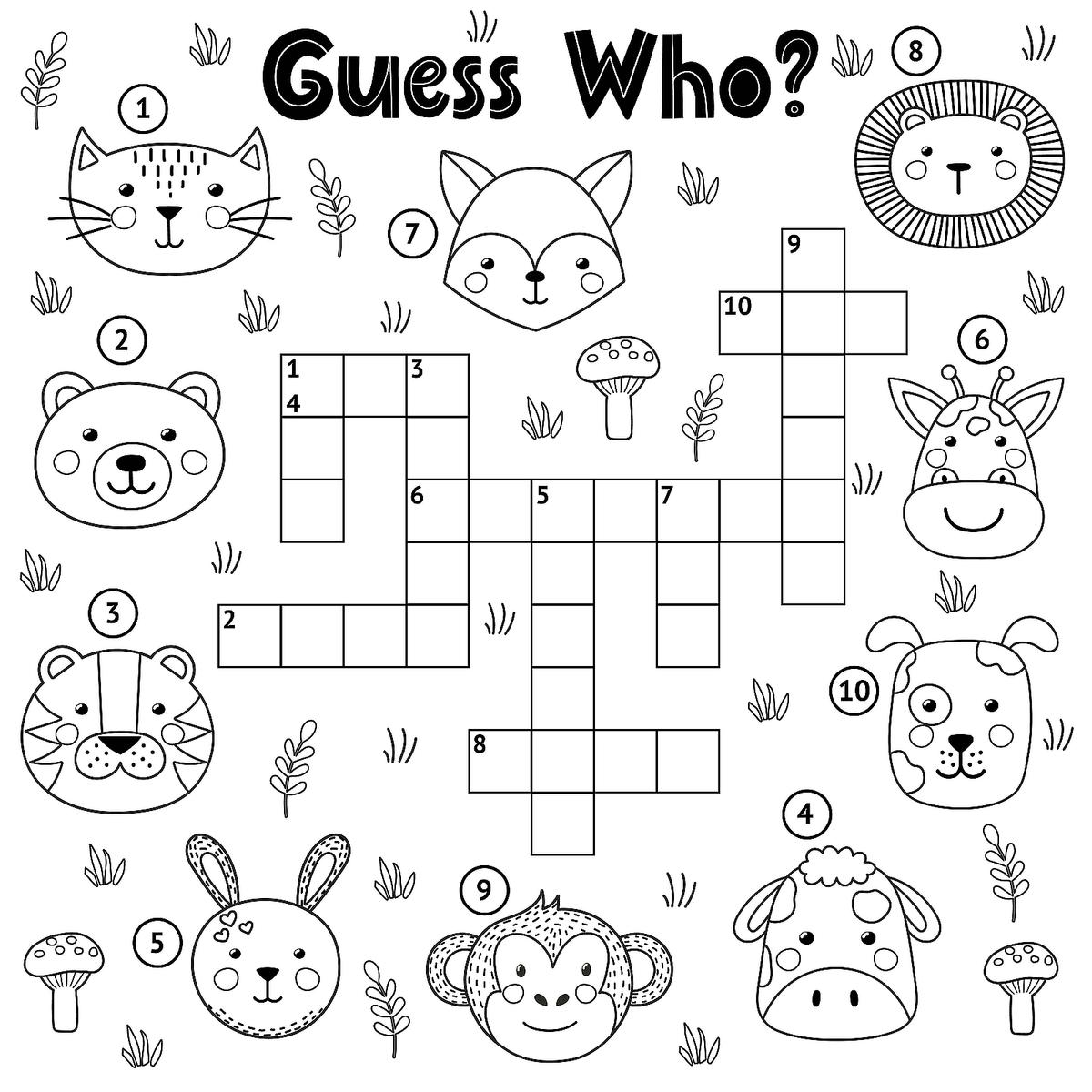Crossword Puzzles For 10 Year Olds Printable