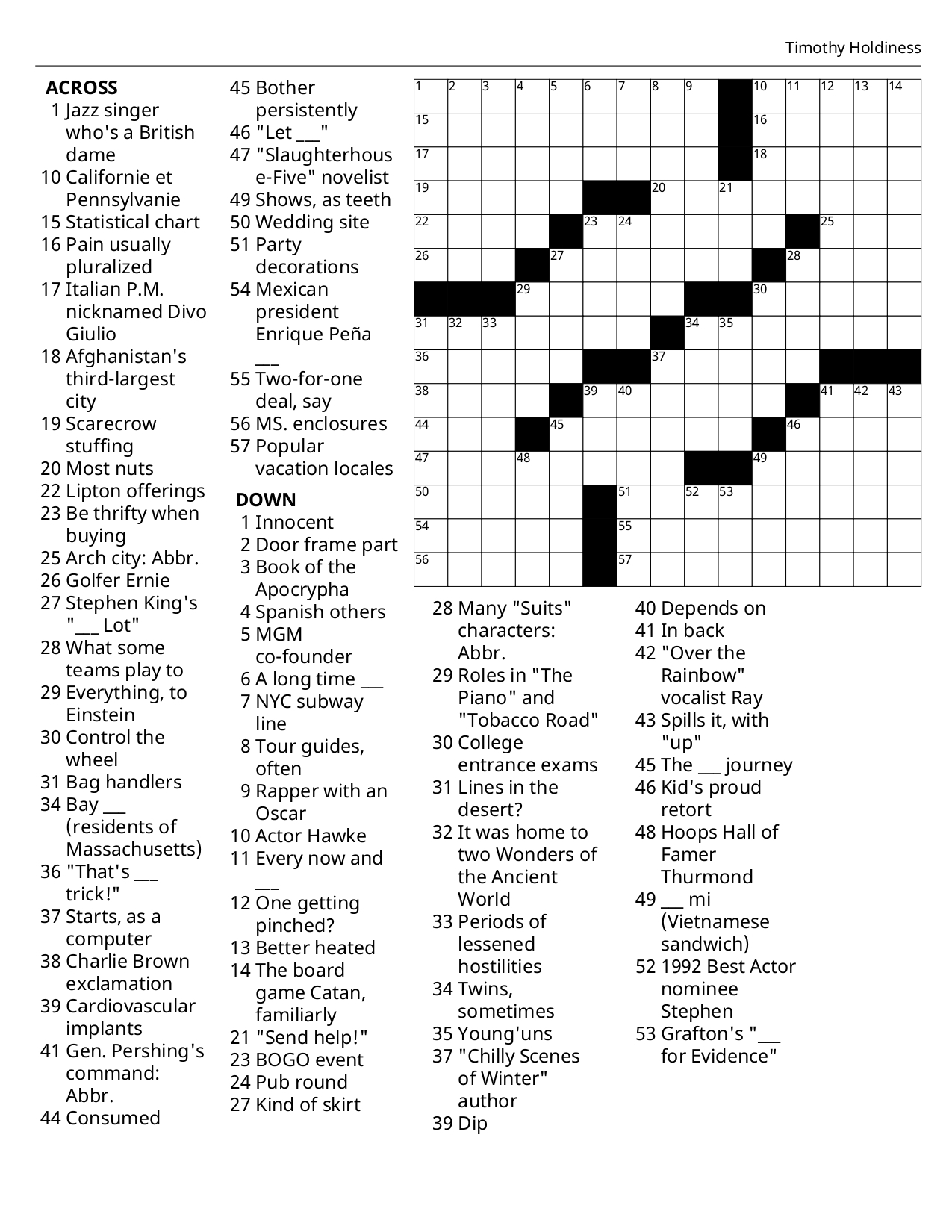 crossword puzzles the bogalusa daily news