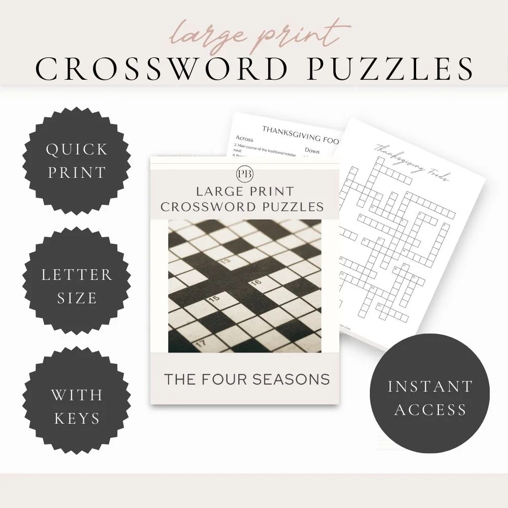 crossword puzzles the four seasons puzzle bliss