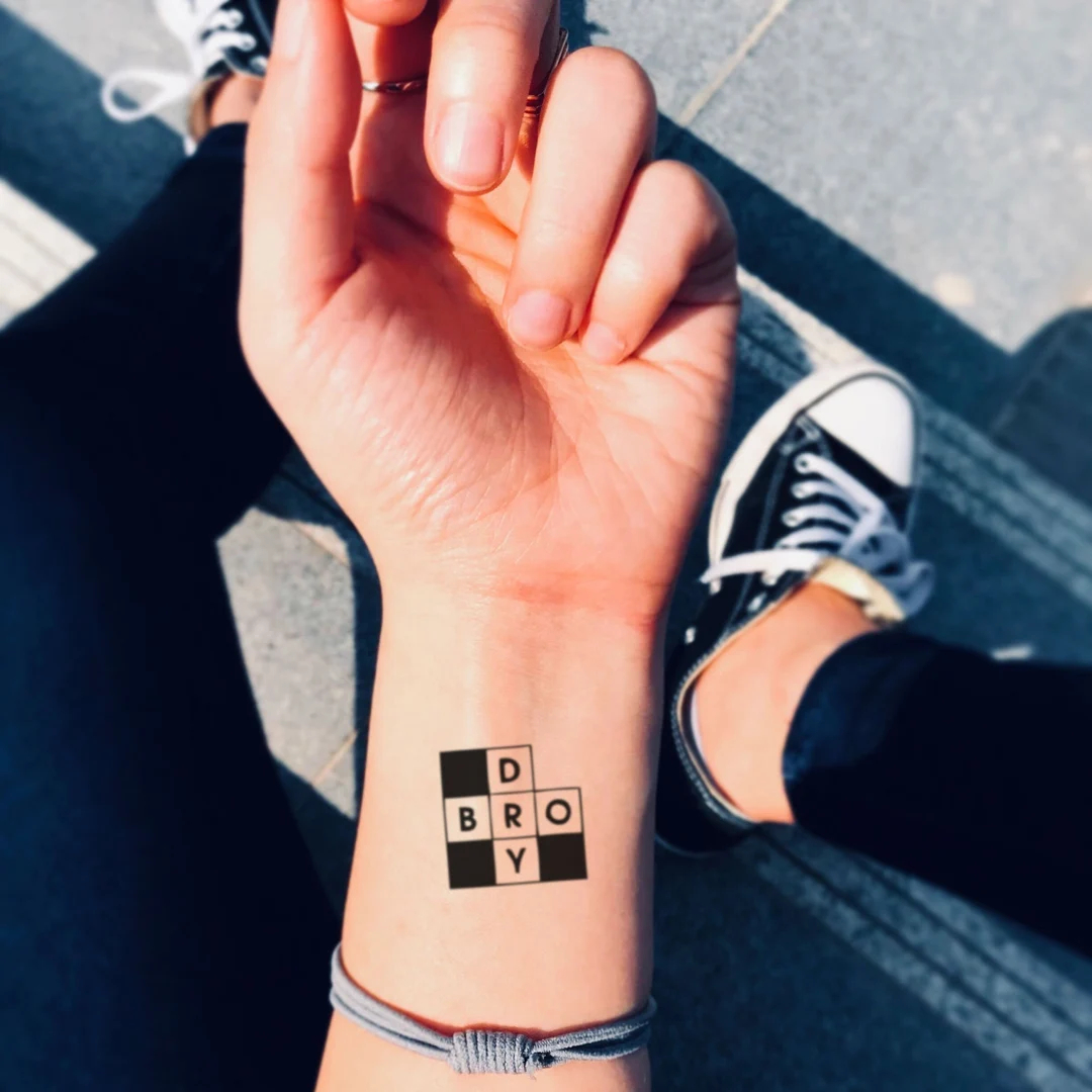 Crossword Temporary Tattoo Sticker set Of 2 Etsy