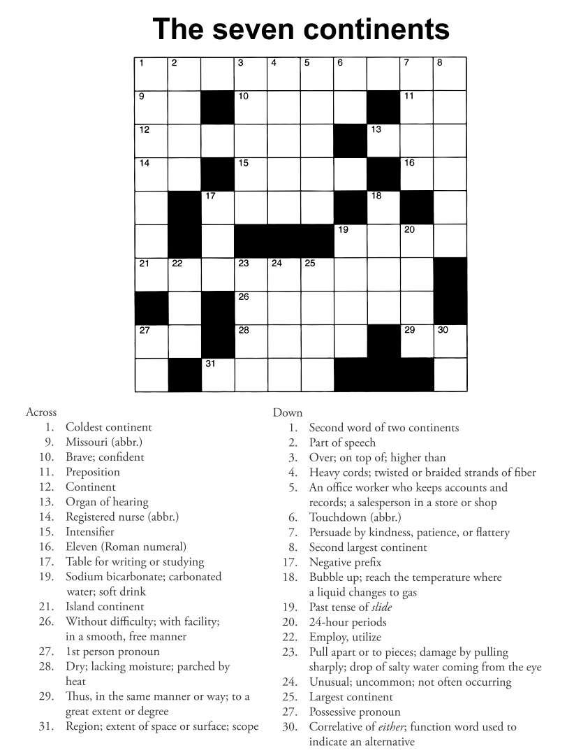 Crosswords For Adults 13 Free PDF Printables Printablee