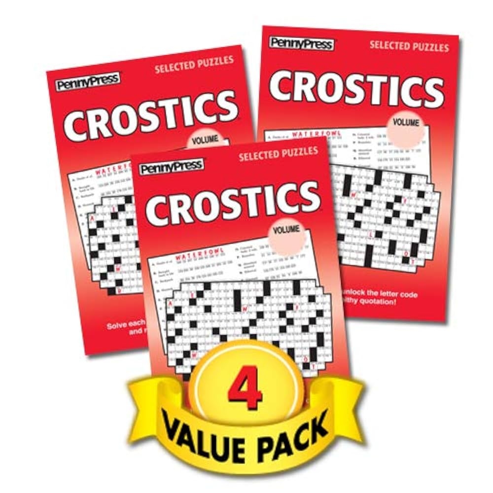 Crostics Hidden Word Puzzles For Teens Adults Seniors 4 Pack Paperback Penny Press Dell Magazines Penny Press Dell Magazines Amazon Books
