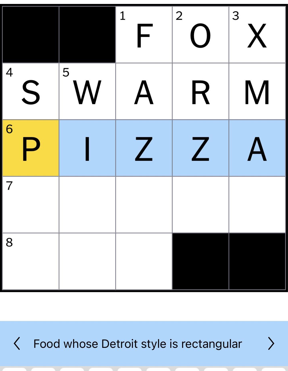 Detroit Style Pizza Made The NYT Mini crossword R Detroit
