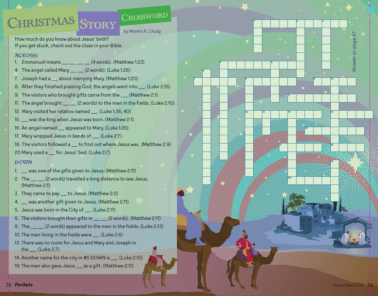 discipleship ministries christmas story crossword for children
