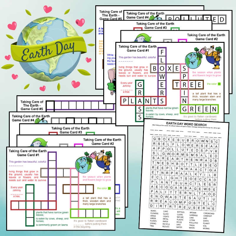 Earth Day Word Puzzles Vocabulary Games And Activities For Kids