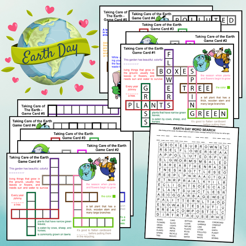 Earth Day Word Puzzles Vocabulary Games And Activities For Kids