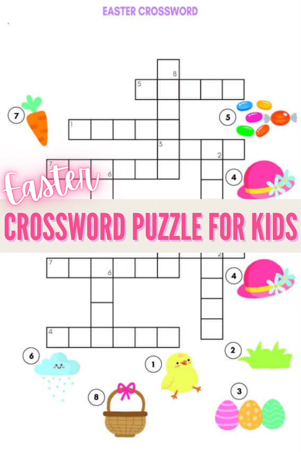 Easter Crossword Puzzle For Kids