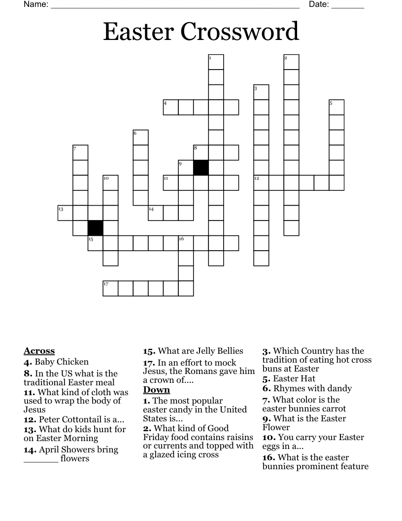 Easter Crossword WordMint
