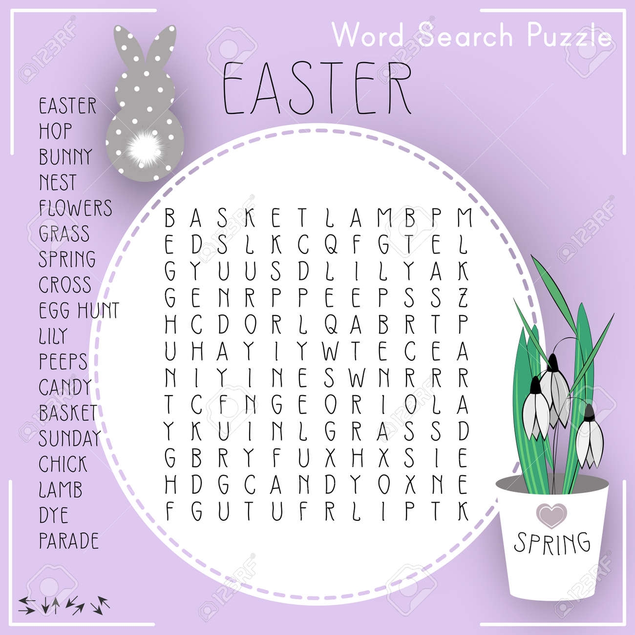 Easter Word Search Puzzle Educational Game For Kids Holiday Crossword Suitable For Social Media Post olorful Worksheet For Learning English Words Royalty Free SVG Cliparts Vectors And Stock Illustration Image 164488173 