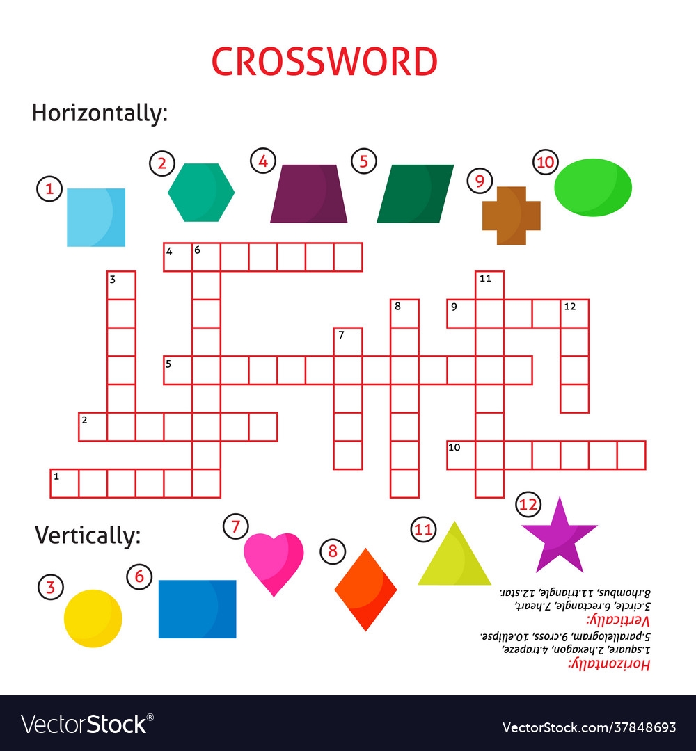 Easy Crossword Puzzle Name That Shape Royalty Free Vector