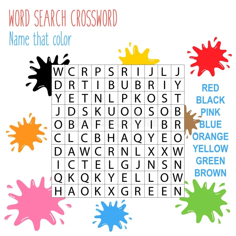 Easy Word Search Crossword Puzzle Name That Color Stock Vector Illustration Of Expand Educational 160524437