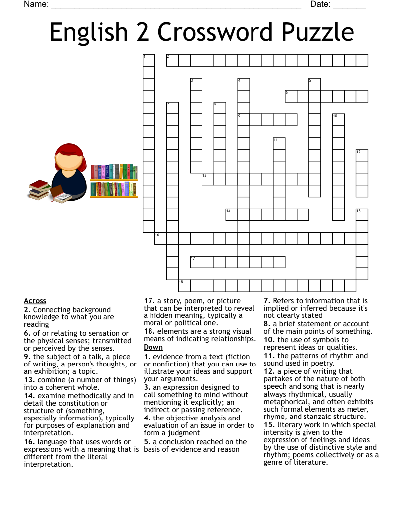 Free English Crossword Puzzles