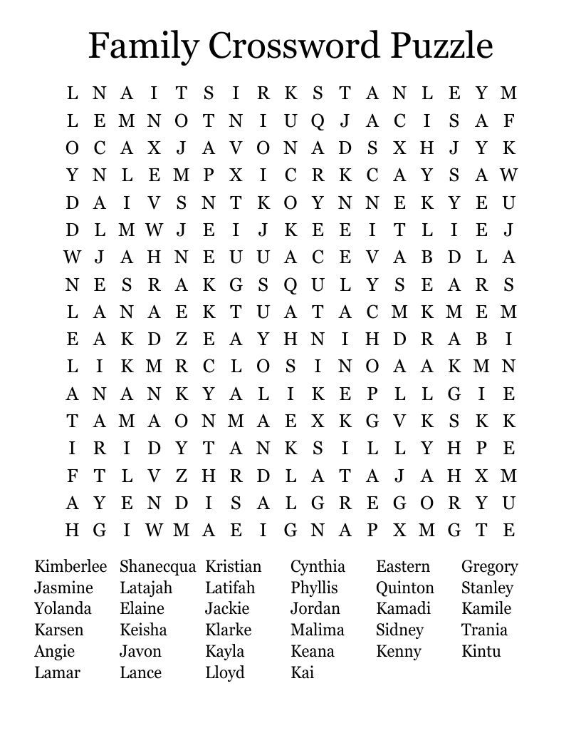 Free Printable Giant Crossword Puzzles