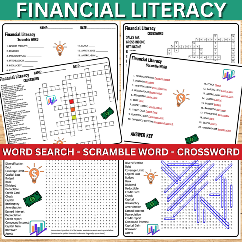 Finance Terms Crossword Puzzle Highest By Math