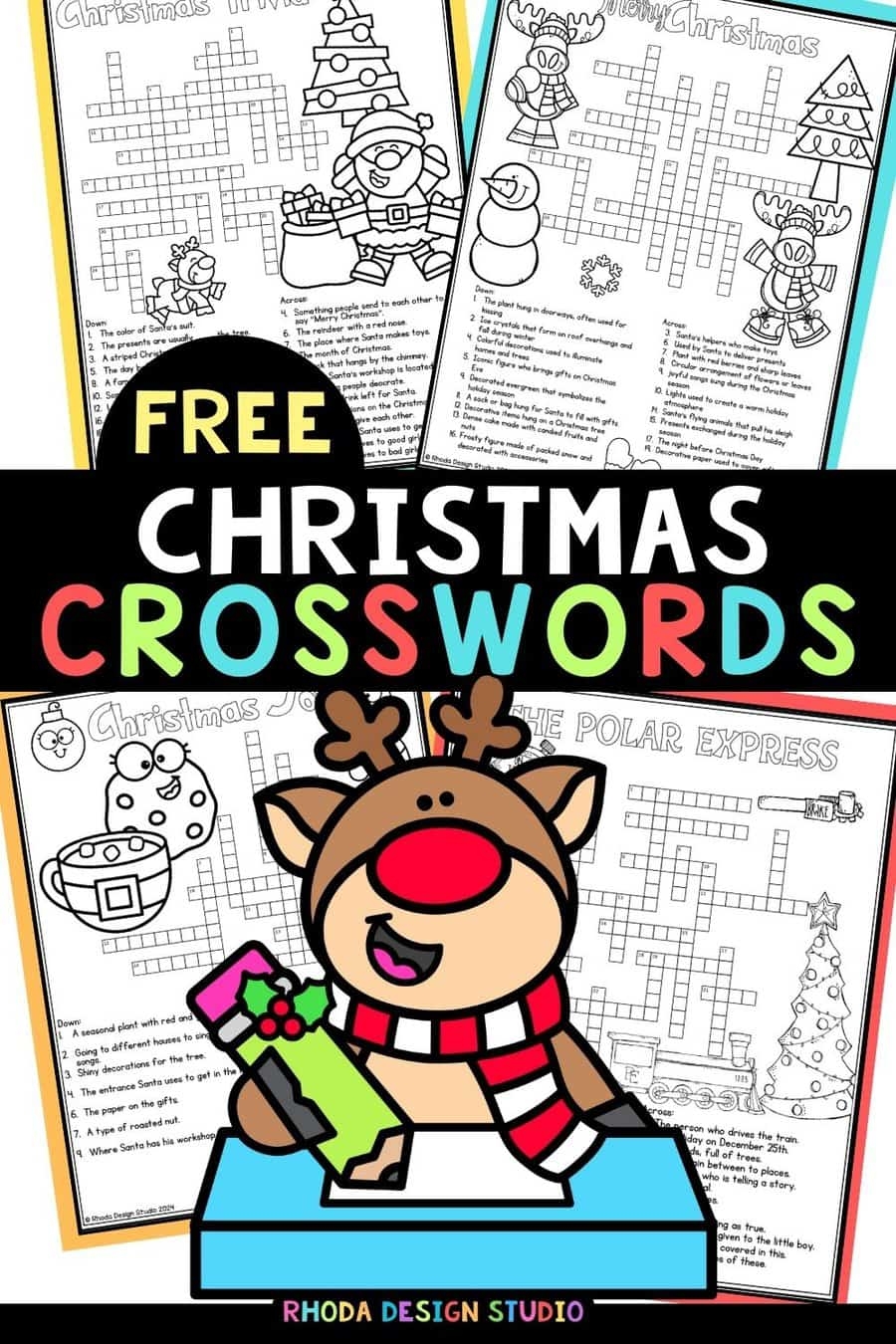 free christmas crossword puzzle printables for kids