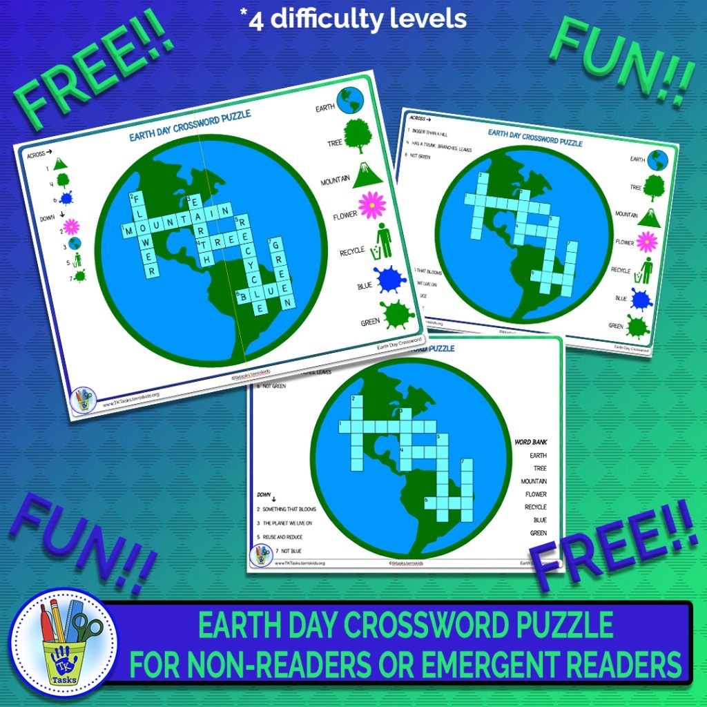 FREE Earth Day Crossword Puzzle TKTasks