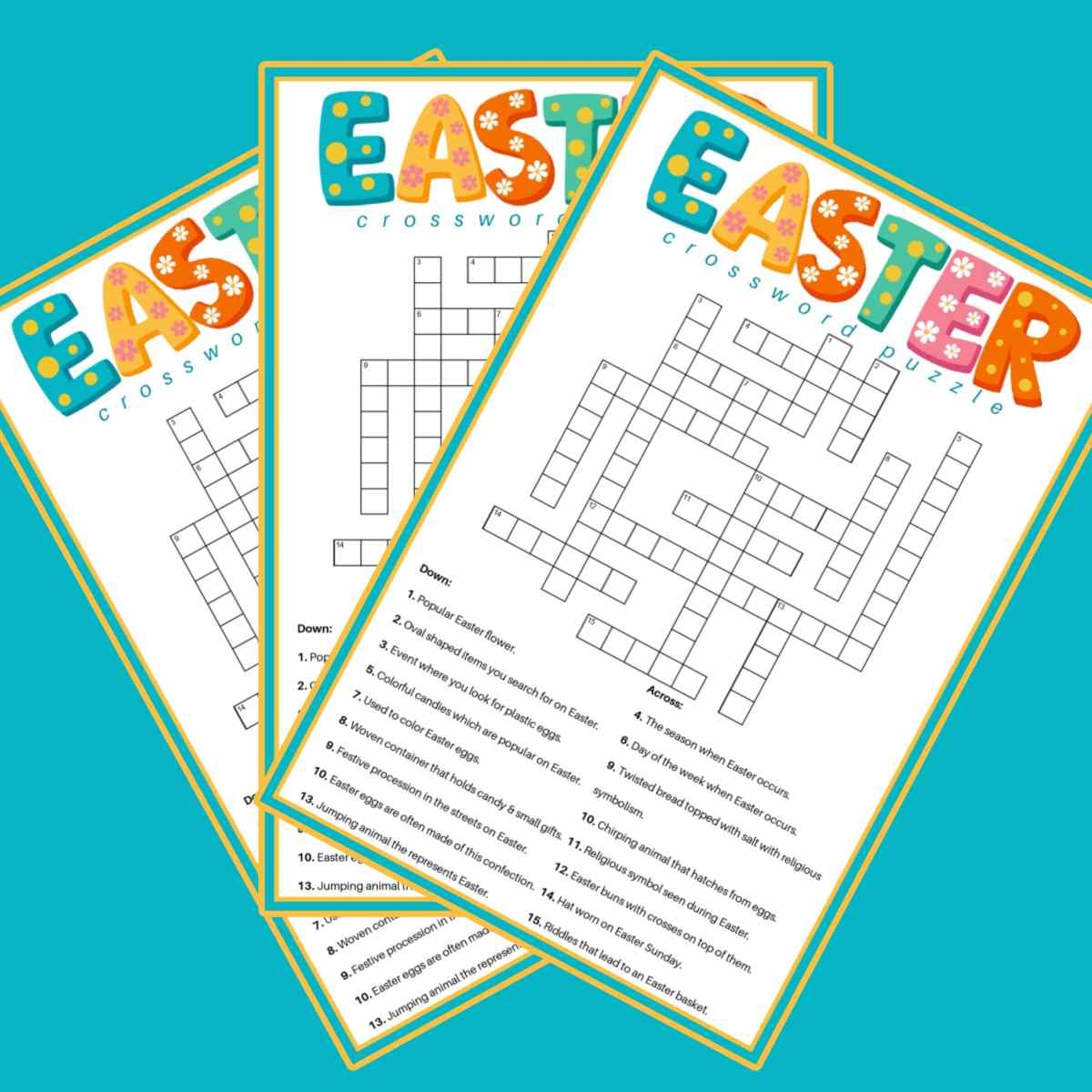 free easter crossword puzzle printable 2 versions answer key