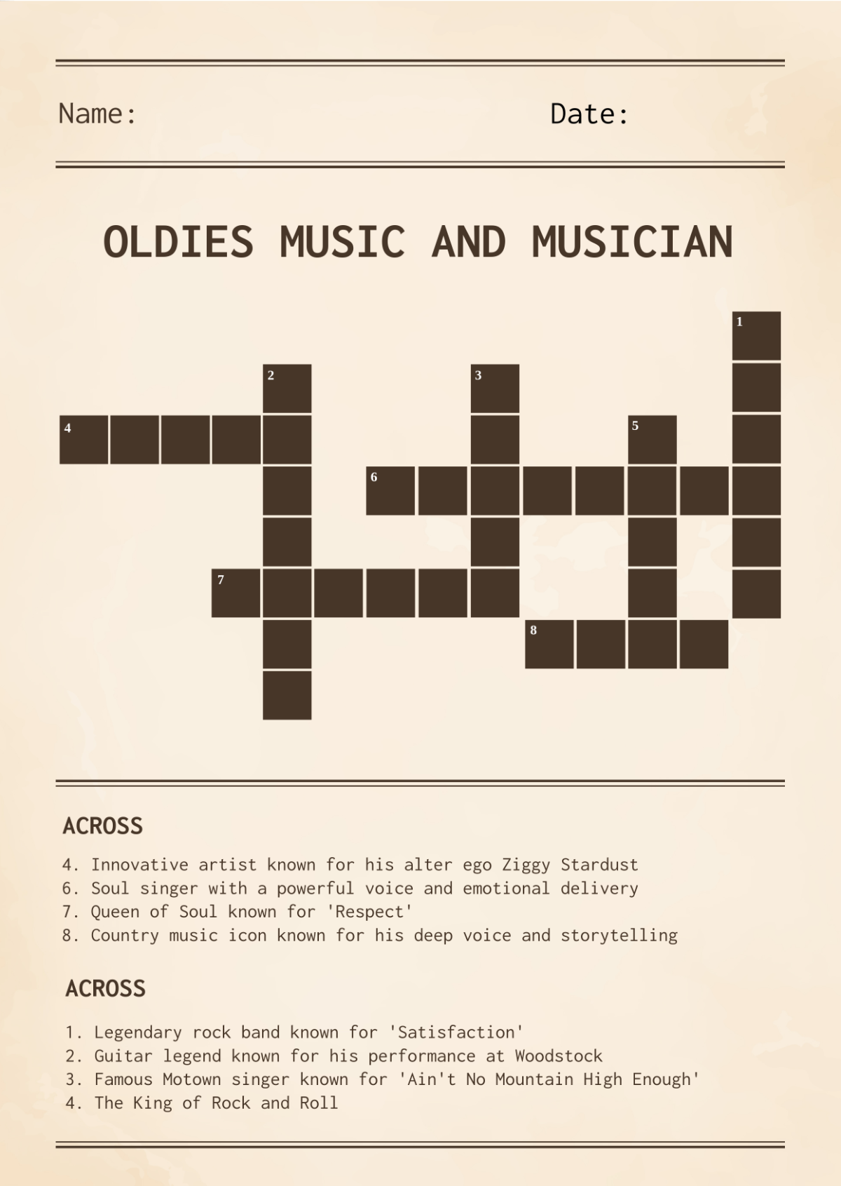 Mini Crossword Puzzles Free Online