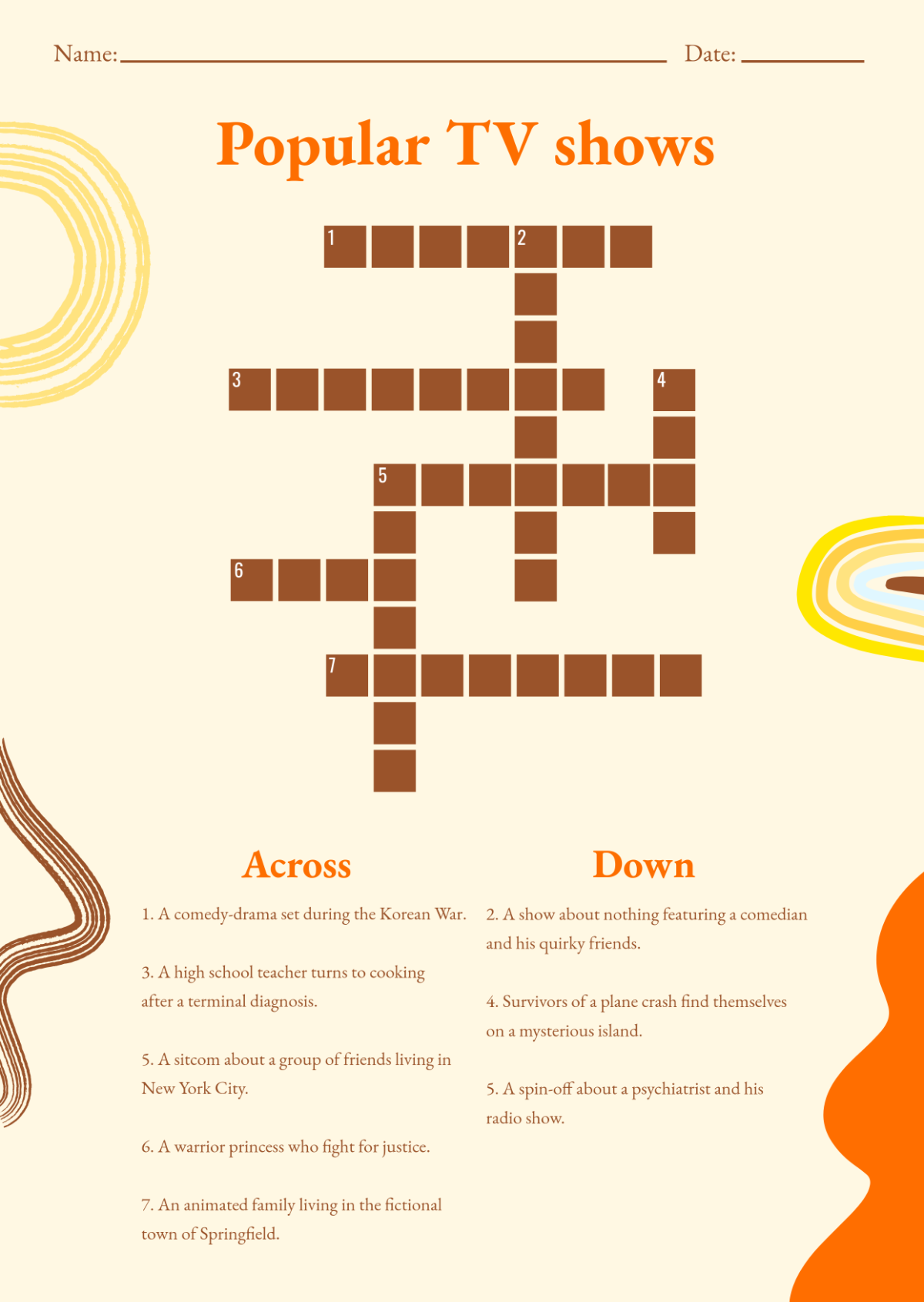 Tv Crossword Puzzles Free Online