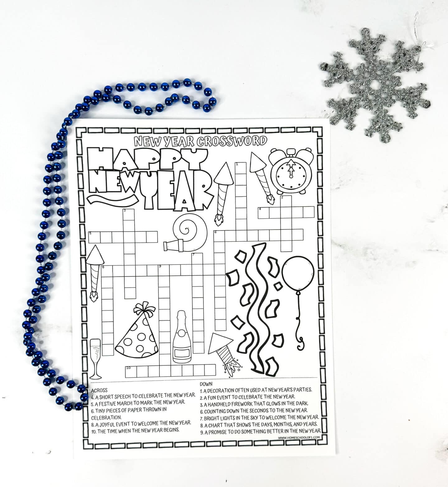 Free New Year Crossword Puzzle Printable