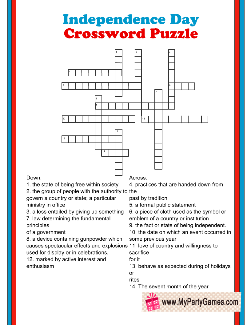 Free Crossword Puzzles To Print With Answers