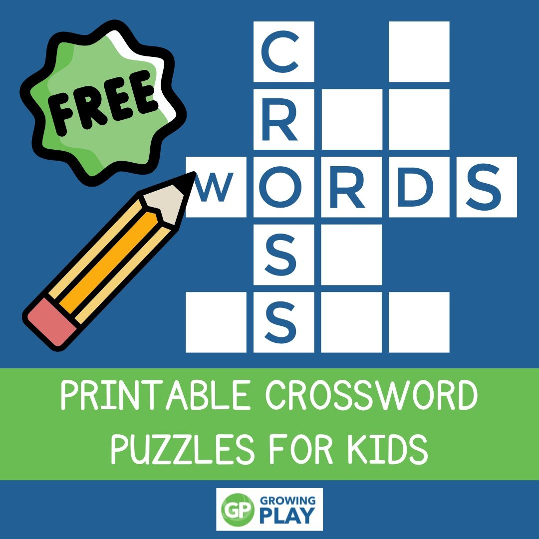 free printable crossword puzzles for kids growing play
