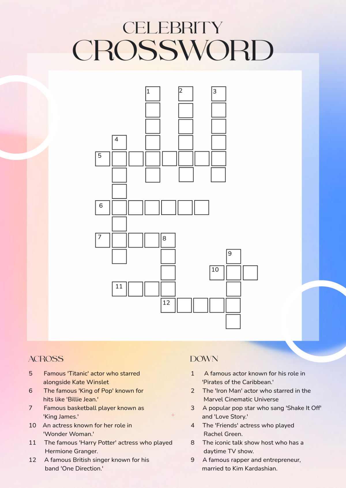 Crossword Puzzles For Seniors Online