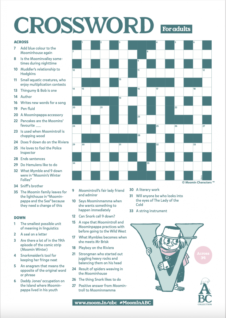 free printable moominabc activity pages for moomin fans of any age