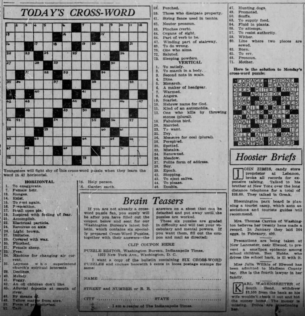 Crossword Puzzles Free Online Printable