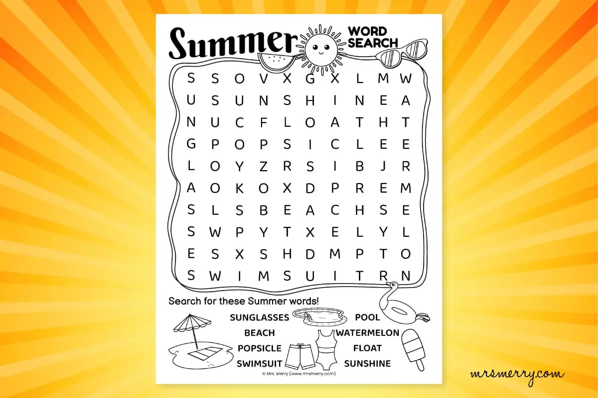 free summer word search printable puzzle mrs merry