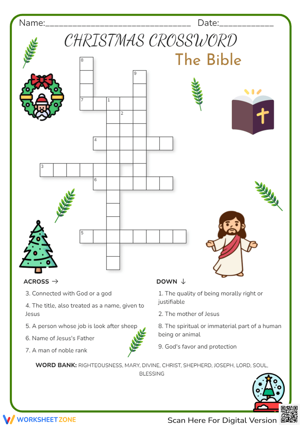 Free Christian Christmas Crossword Puzzles